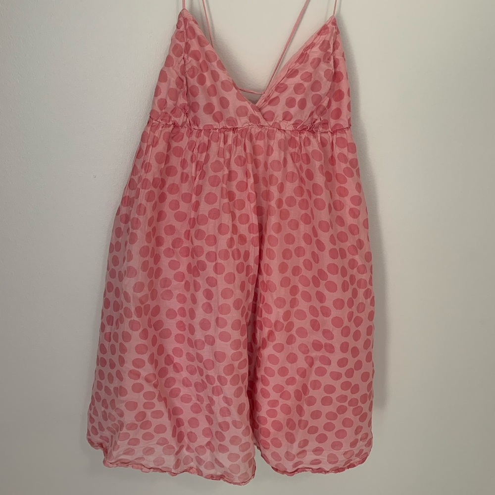 Splendid Pink Polka Dot Dress Size L
